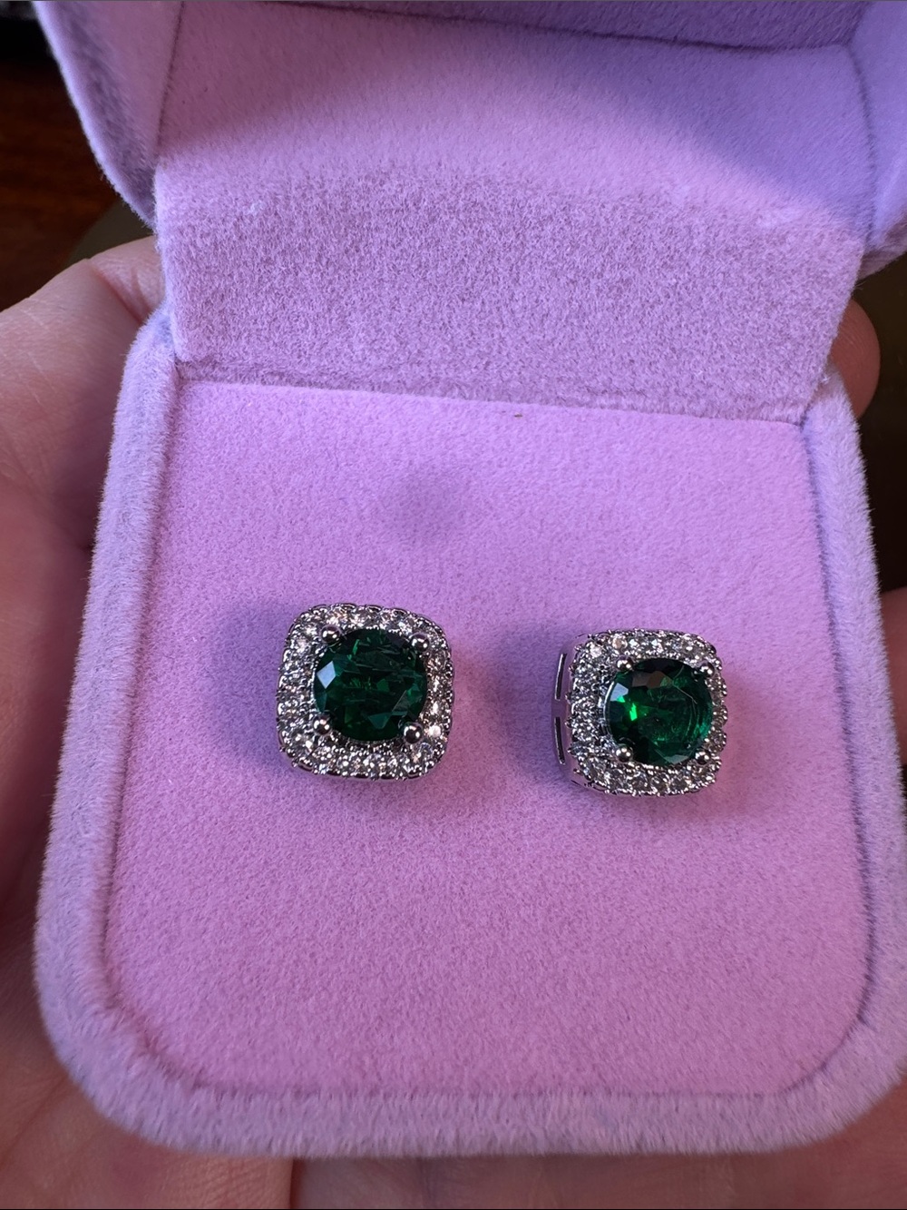 3071-Swarovski Crystal Element Silvertone post earrings.